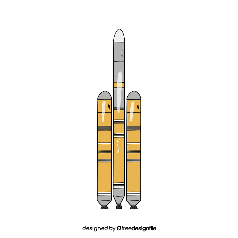 Yellow rocket cartoon clipart