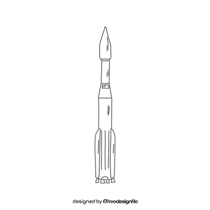 Rocket black and white clipart vector free download