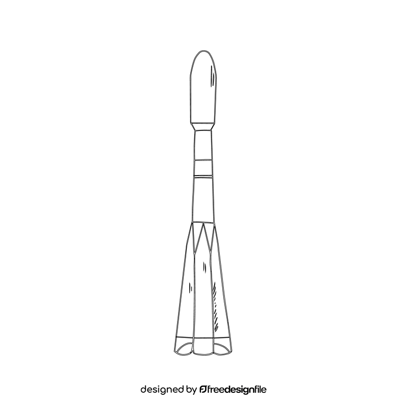 Rocket black and white clipart
