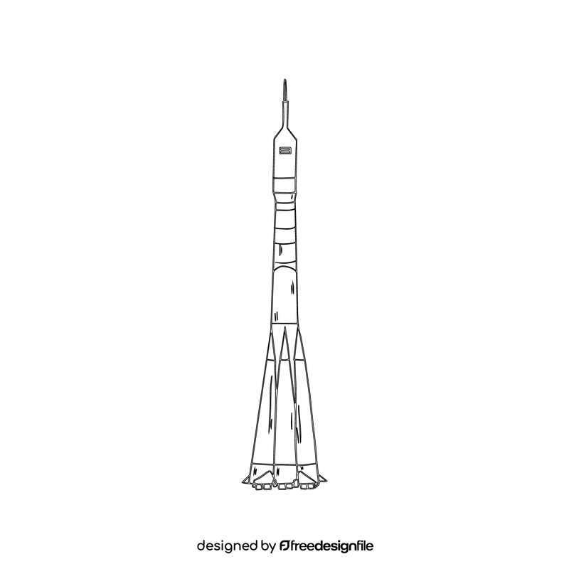 Space rocket black and white clipart