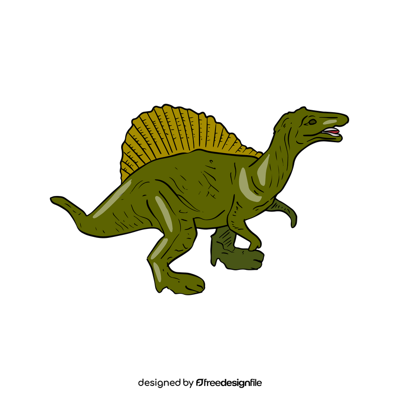 Yellow cute spinosaurus dinosaur clipart