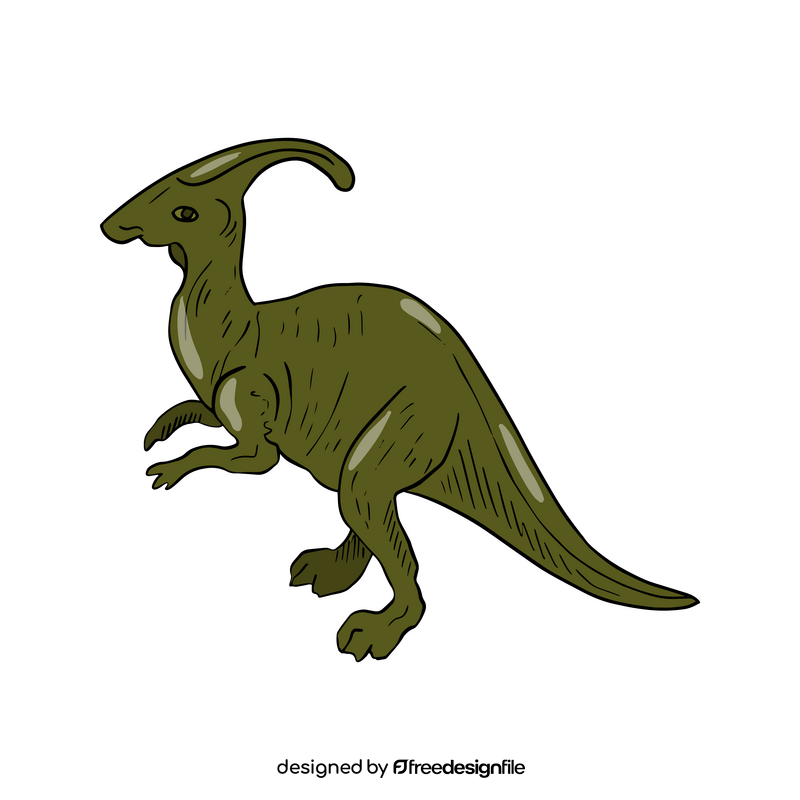 Parasaurolophus dinosaur cartoon clipart