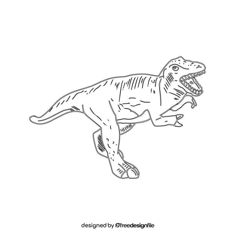 Dinosaur drawing black and white clipart