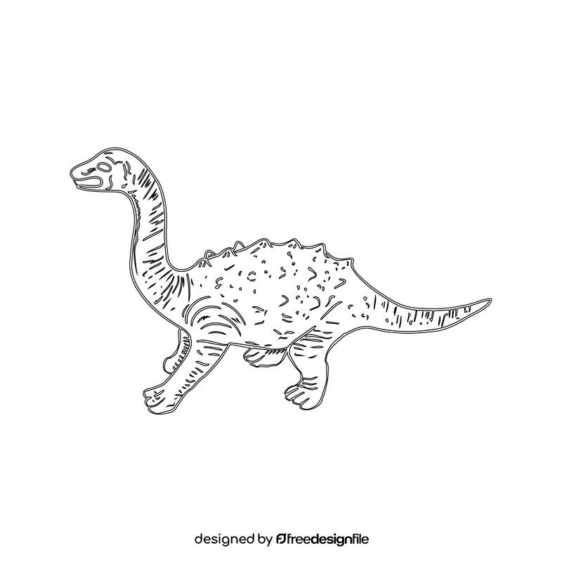 Cute dinosaur black and white clipart
