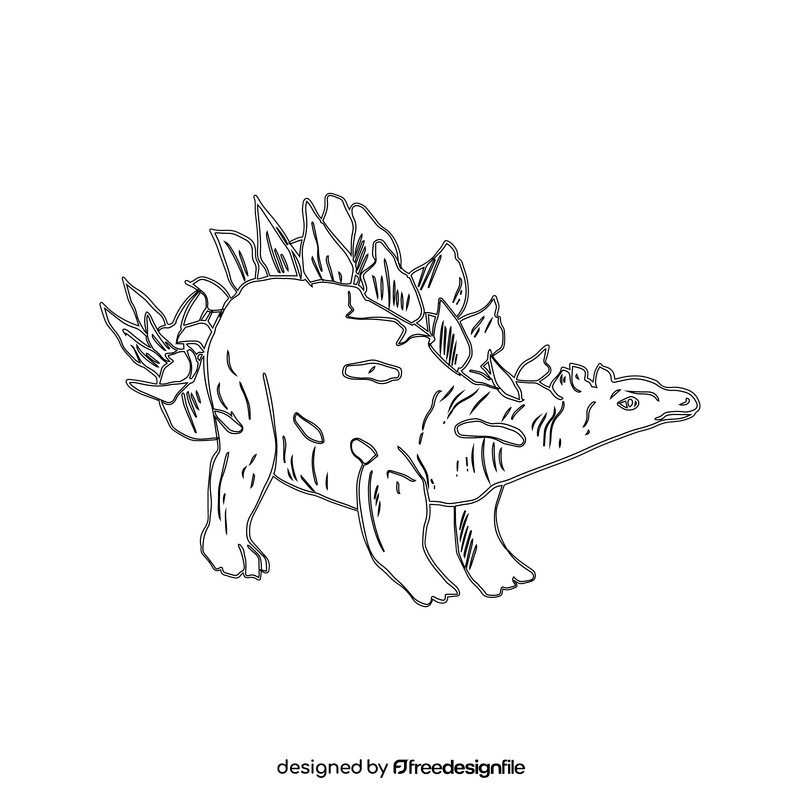 Dinosaur black and white clipart