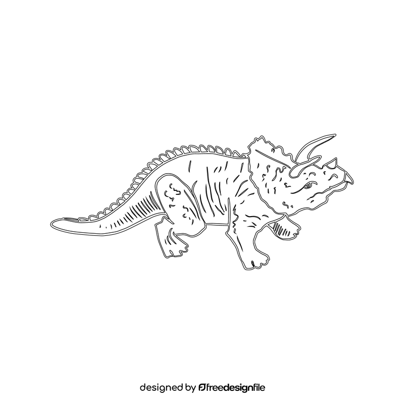 Dinosaur cartoon black and white clipart