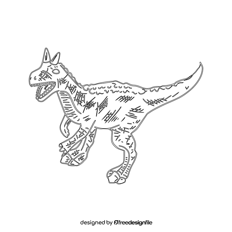 Long neck dinosaur black and white clipart