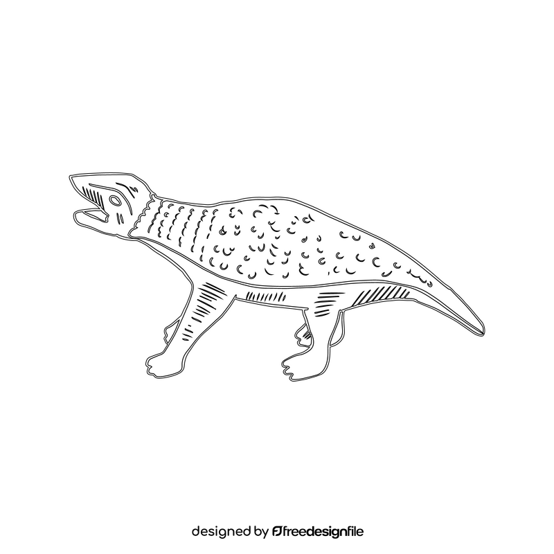 Dinosaur black and white clipart