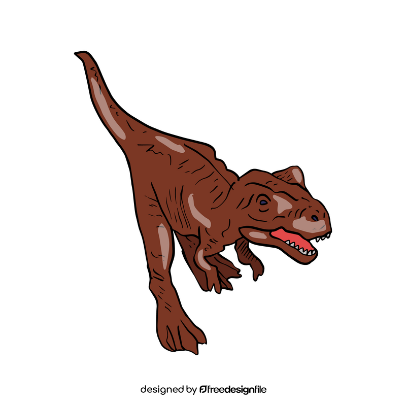 Brown dinosaur cartoon clipart