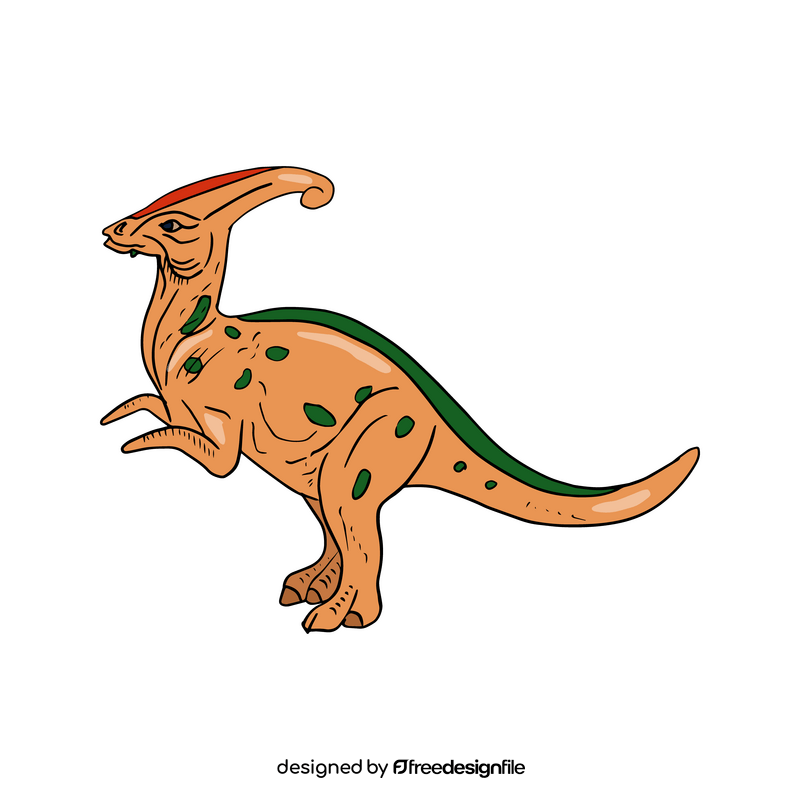 Parasaurolophus cartoon dinosaur clipart