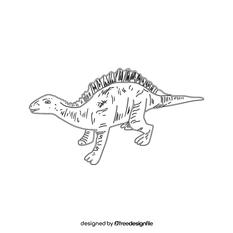 Spinosaurus dinosaur black and white clipart