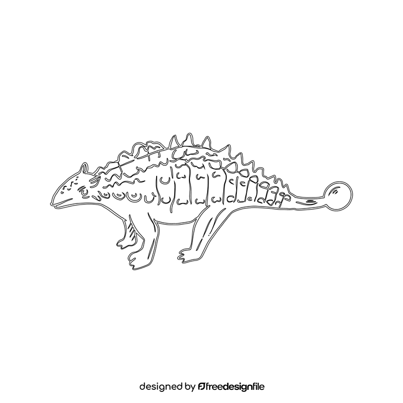 Silvisaurus dinosaur black and white clipart