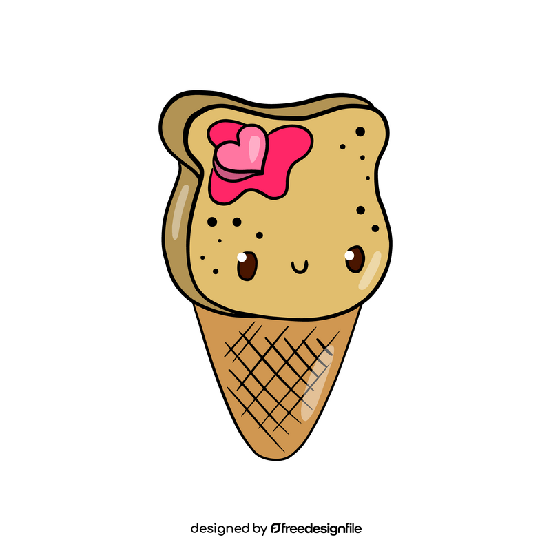 Cute kawaii ice cream clipart