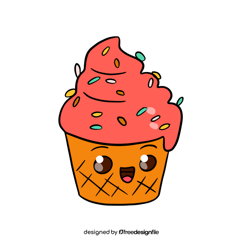 Kawaii ice cream cartoon clipart