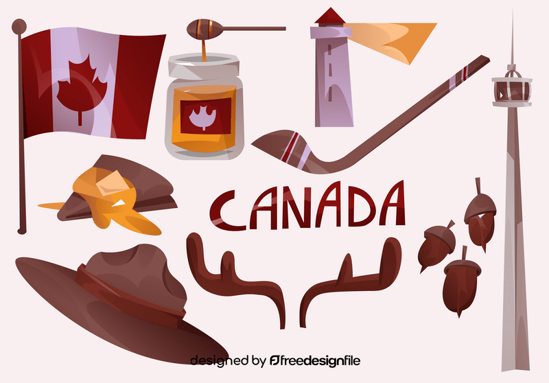 Canada icon set vector