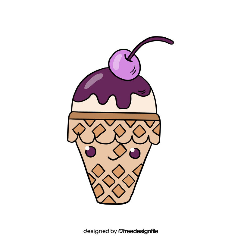 Cartoon kawaii ice cream clipart