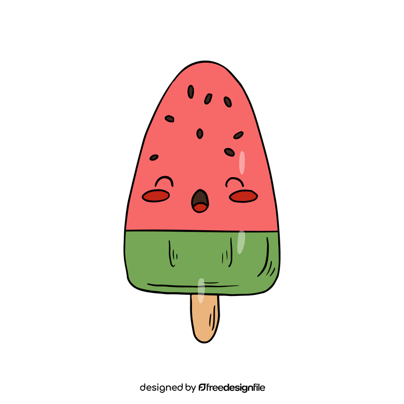 Cute kawaii ice cream drawing clipart