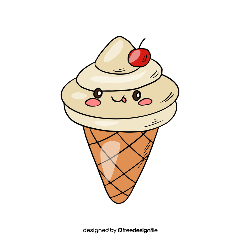 Kawaii cartoon ice cream clipart