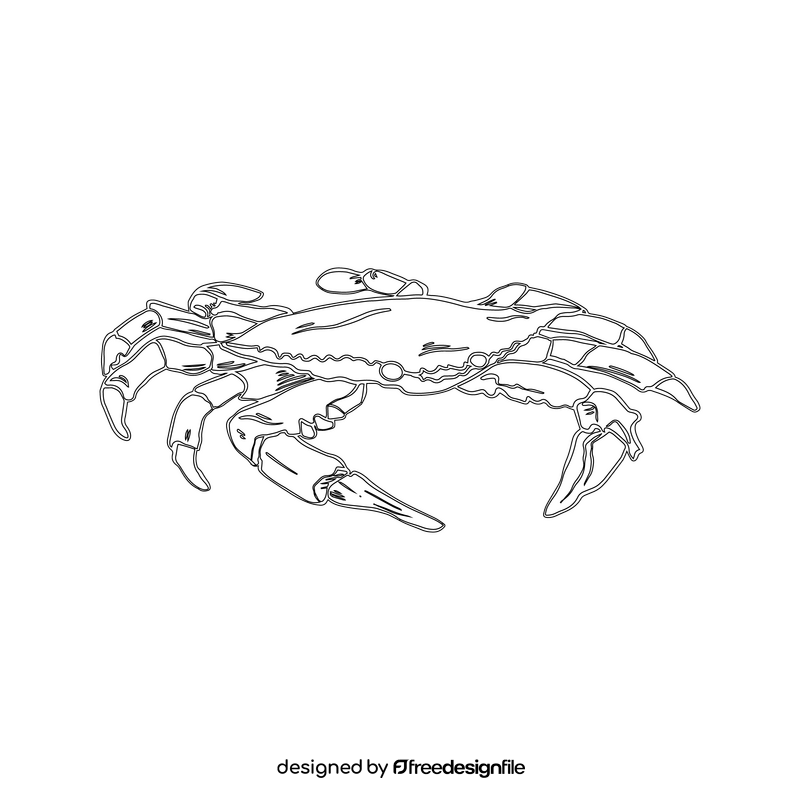 Sea crab black and white clipart
