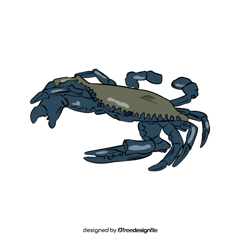 Blue sea crab cartoon clipart