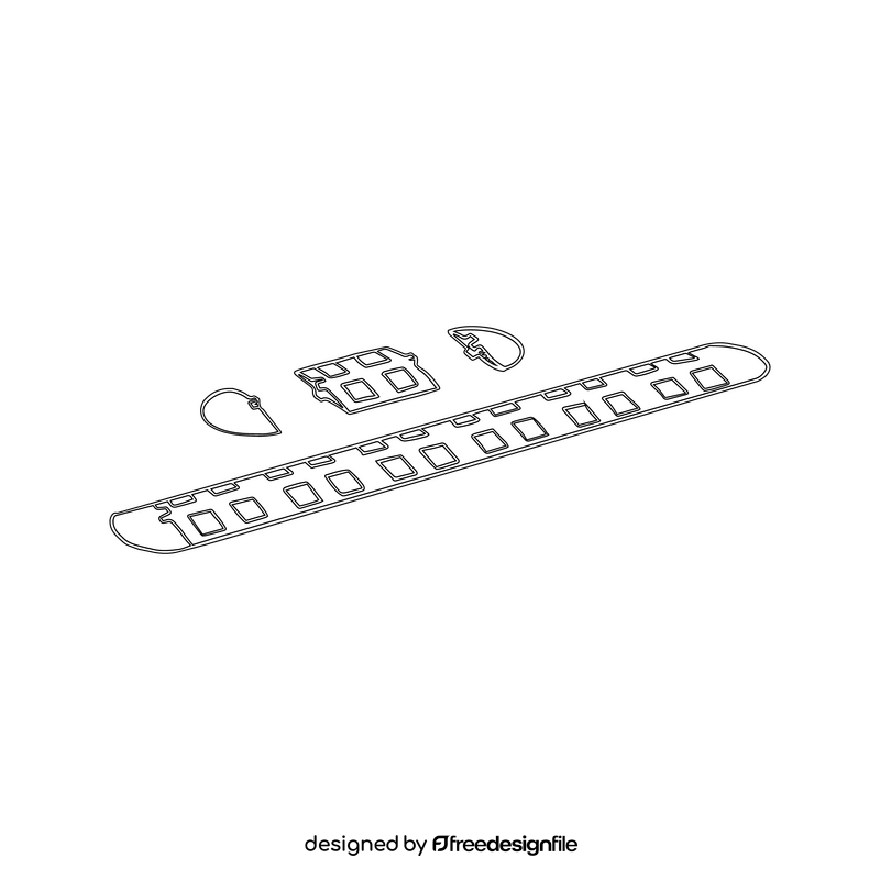Rubber speed bumps black and white clipart