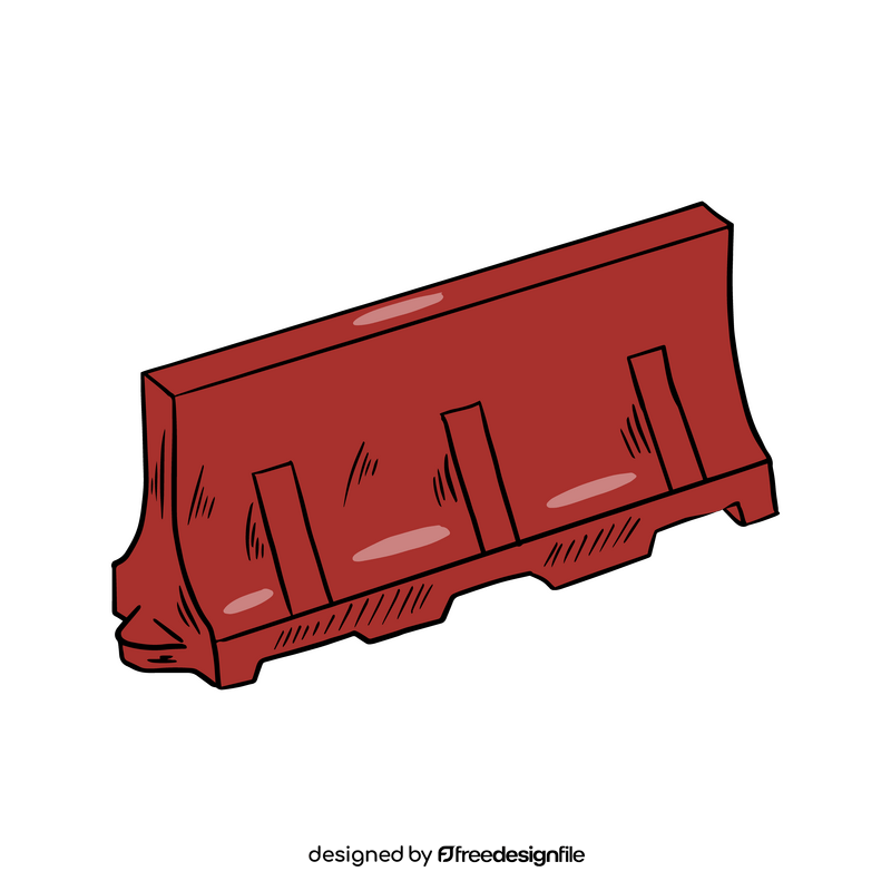 Red plastic traffic barrier clipart