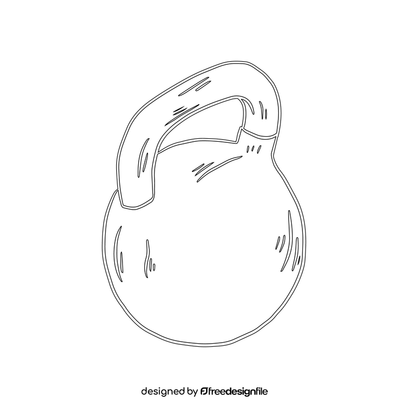 Fitness kettlebell black and white clipart