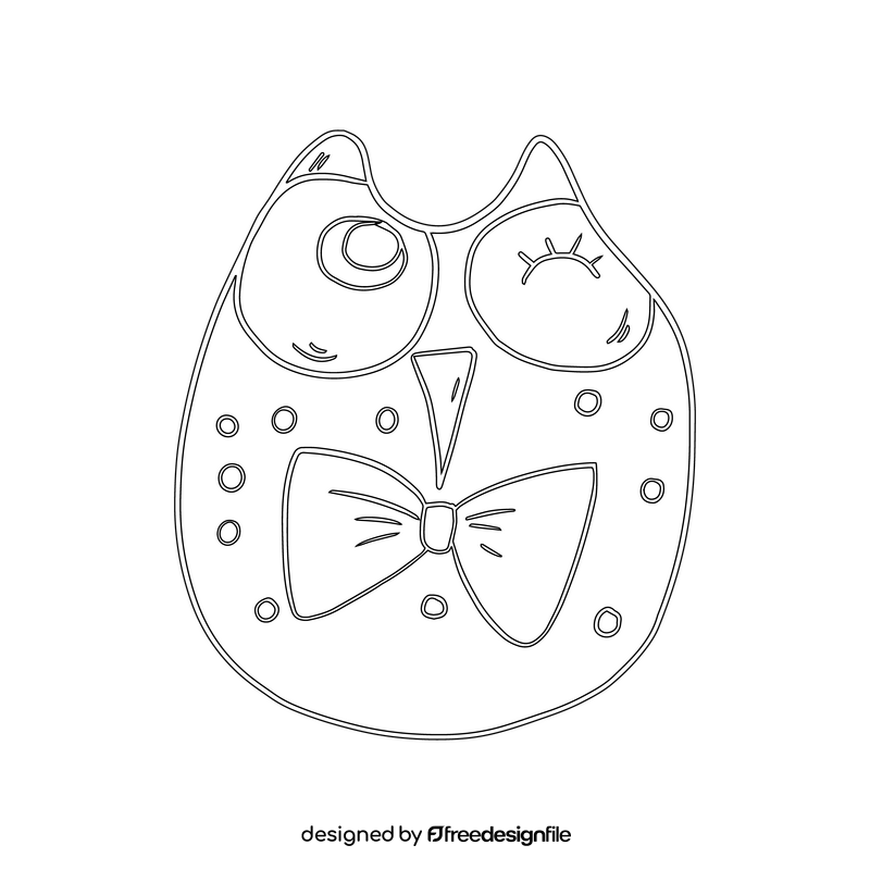 Animal pillow for kids black and white clipart