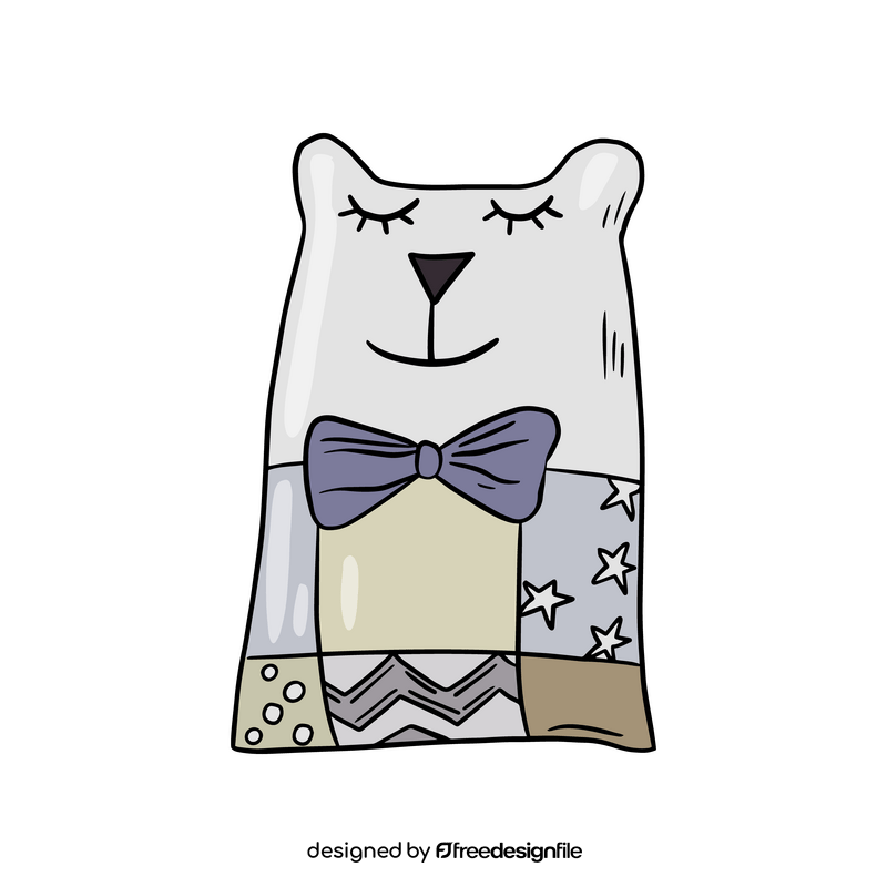 Cute nursery bear pillow clipart