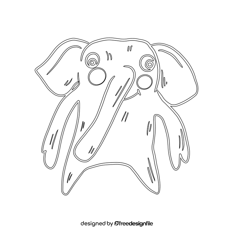 Decorative nursery elephant pillow black and white clipart