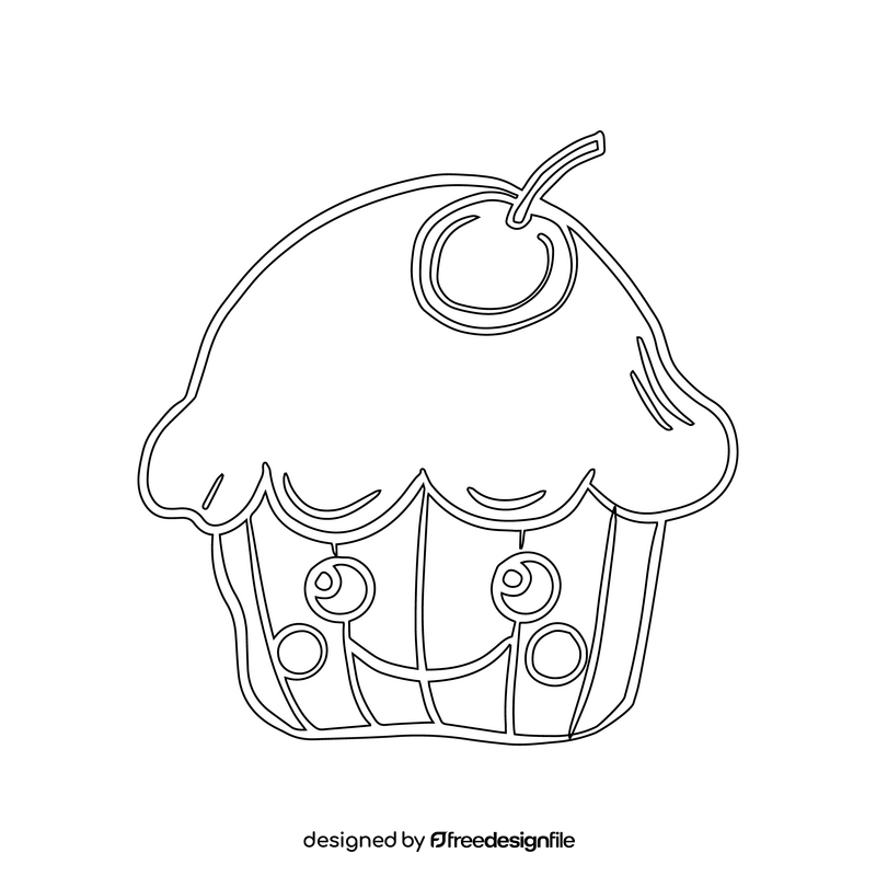 Baby cupcake pillow black and white clipart