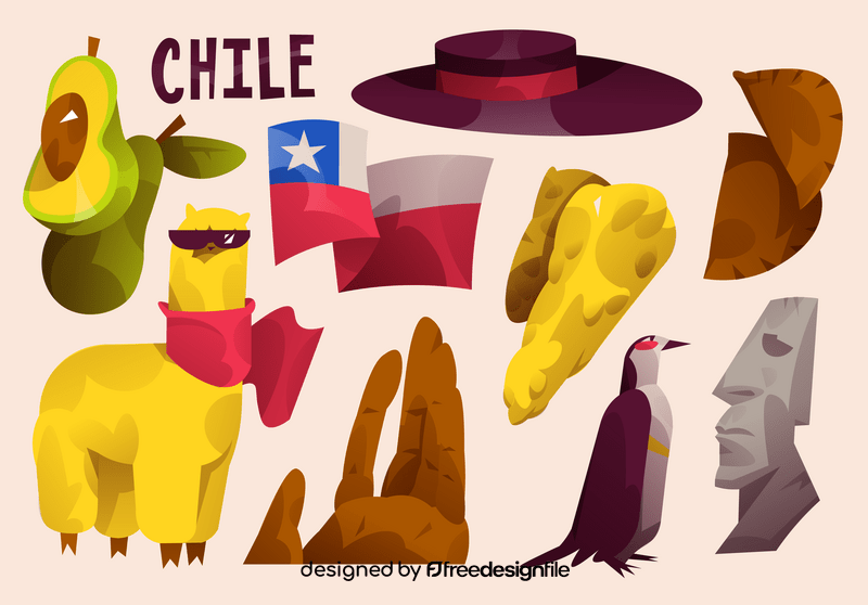 Chile icon set vector