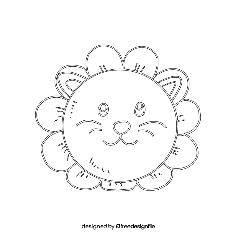 Cartoon cat pillow black and white clipart