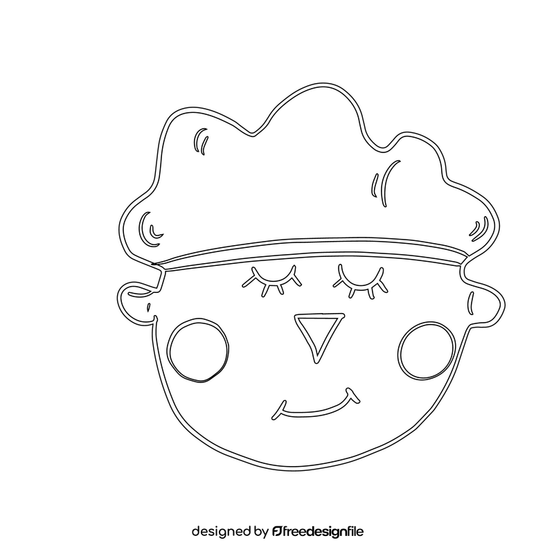 Cute animal shaped pillow black and white clipart