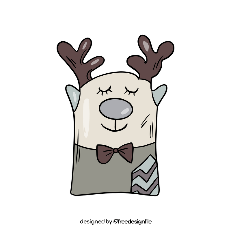 Cartoon animal elk pillow clipart