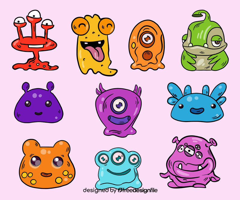 Set of Jelly Monsters vector