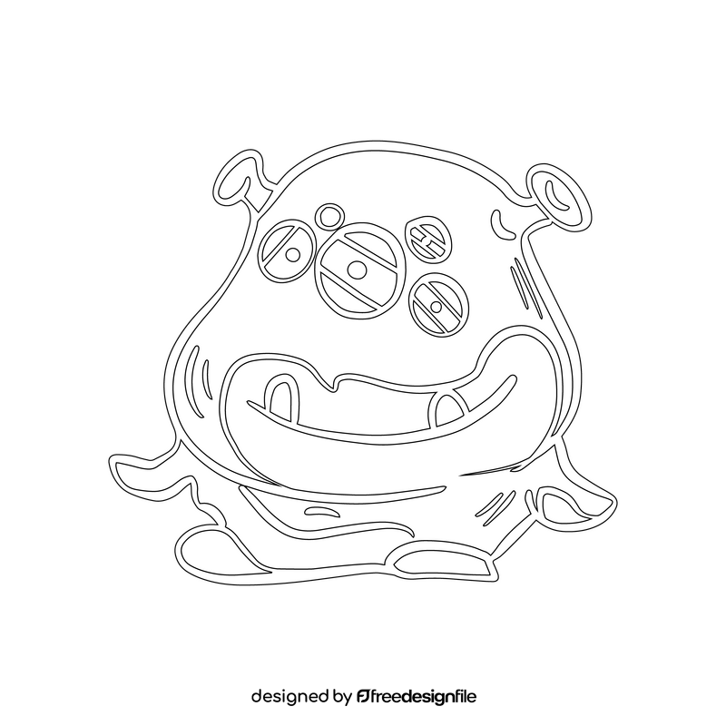 Jelly Monsters black and white clipart