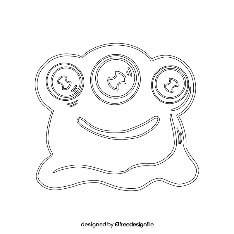 Cute Jelly Monsters black and white clipart