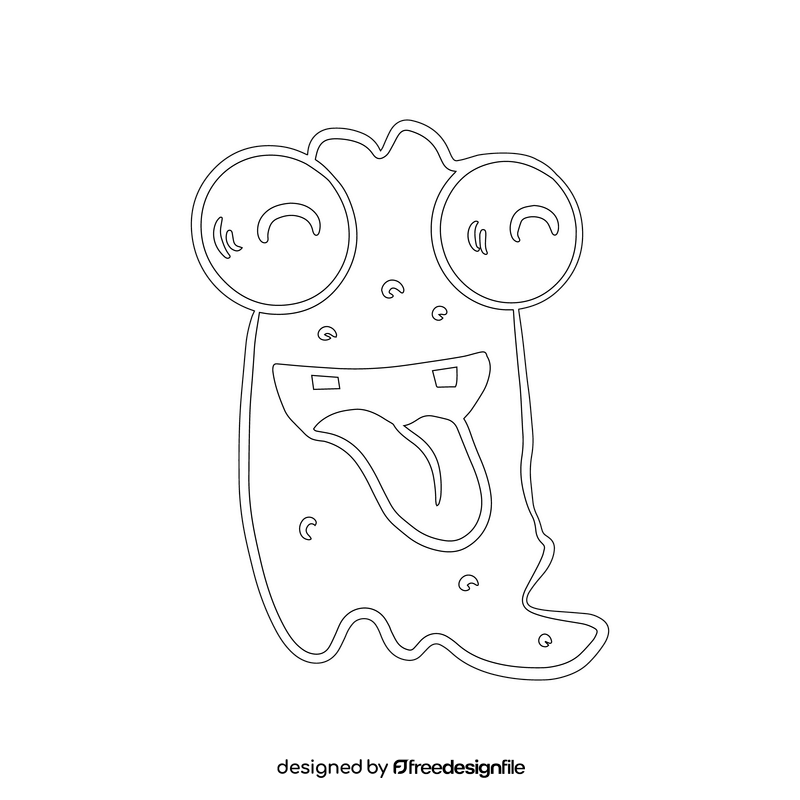 Cute Jelly Monsters black and white clipart