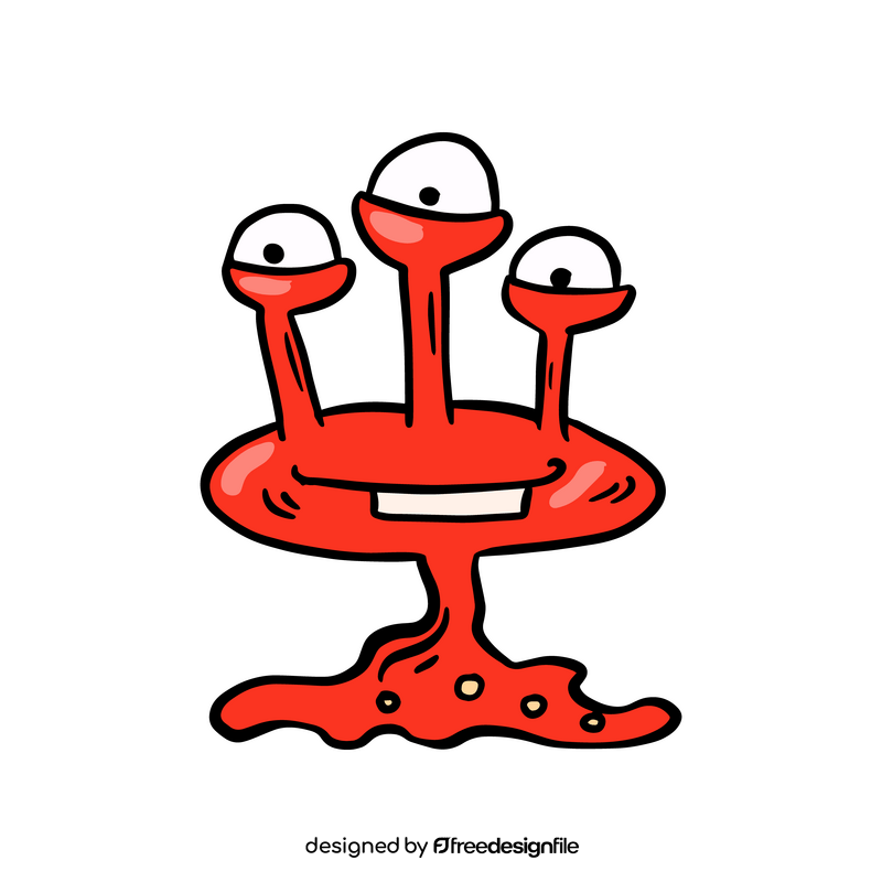 Red cute Jelly Monsters clipart