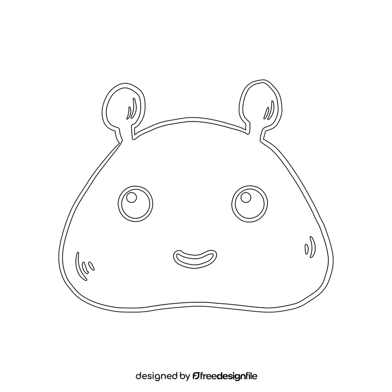 Jelly Monsters cartoon black and white clipart