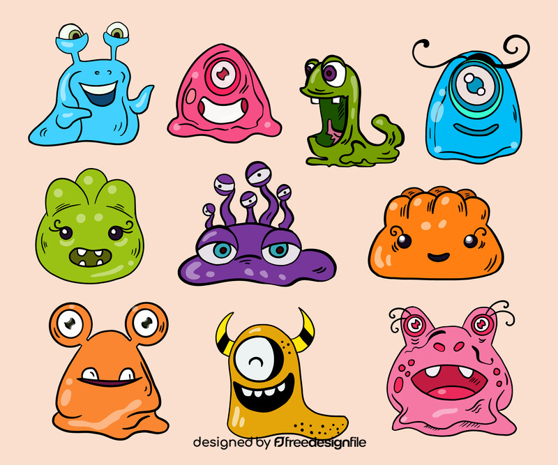 Set of Jelly Monsters vector