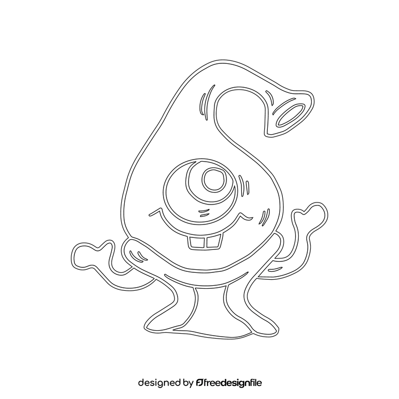 Jelly Monsters drawing black and white clipart