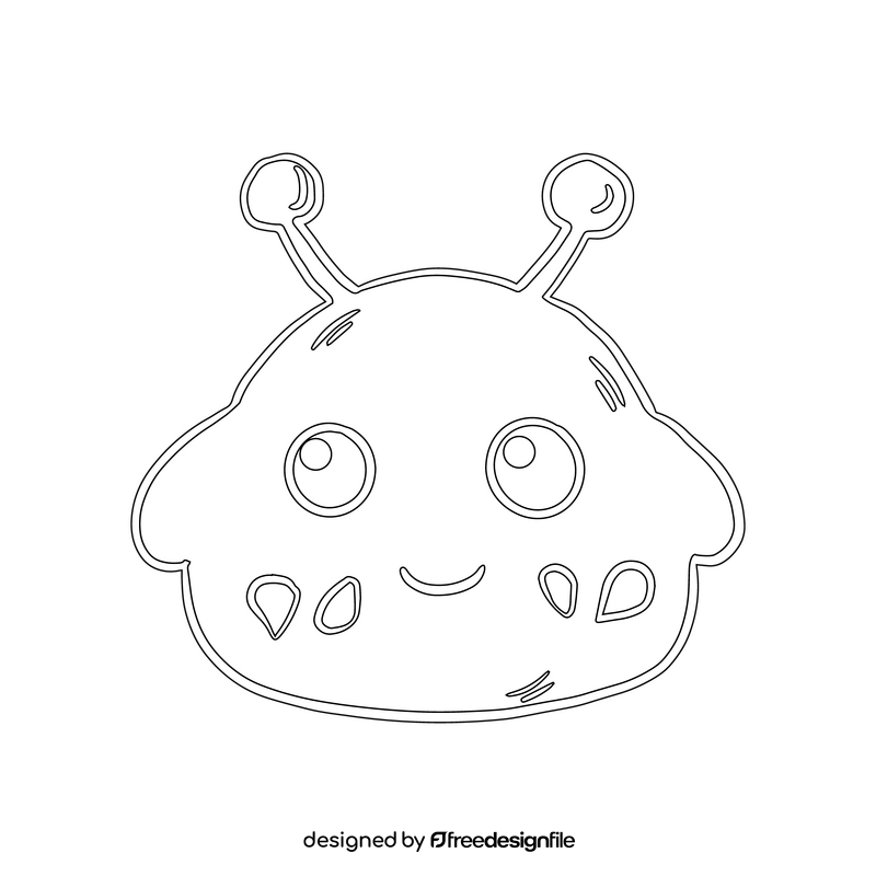 Jelly Monsters drawing black and white clipart