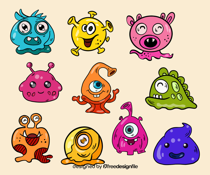 Jelly Monsters characters vector