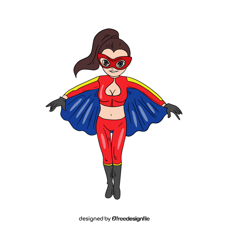 Female superhero cartoon clipart