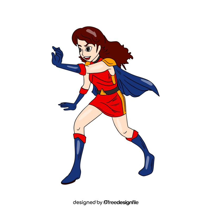 Superhero cartoon girl clipart