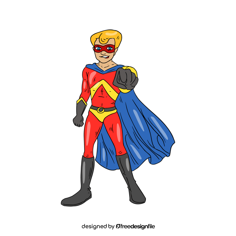 Superhero character drawing clipart