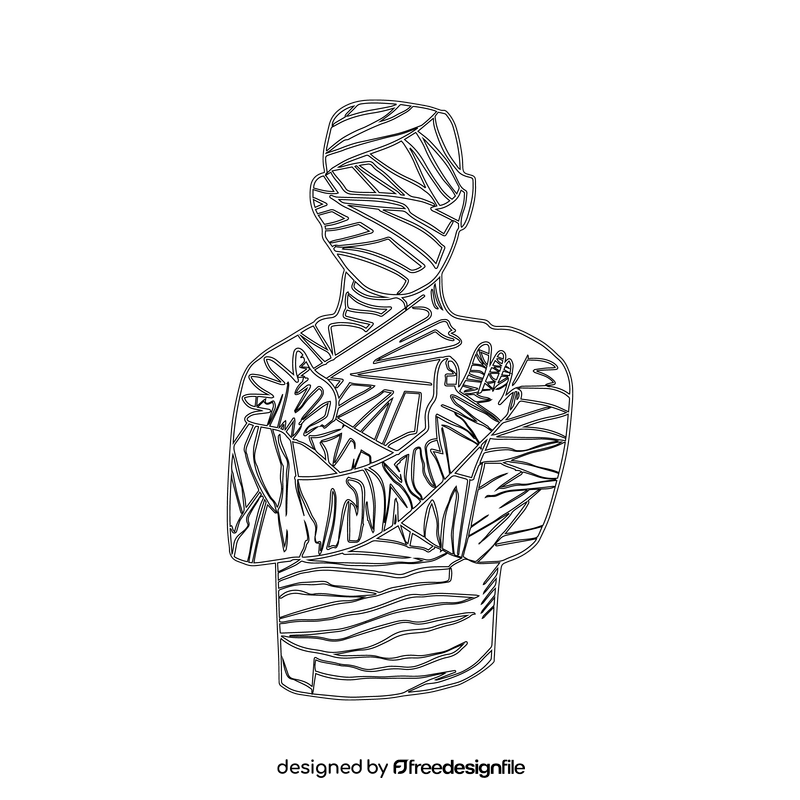 Egyptian Mummy black and white clipart