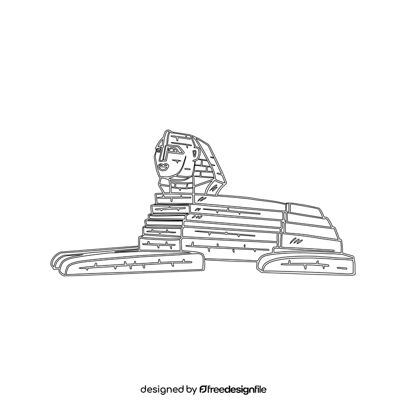 Sphinx black and white clipart